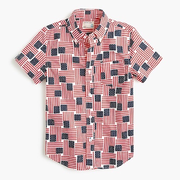Crewcuts Other - Crewcuts Boy American Flag Print Button Down Shirt